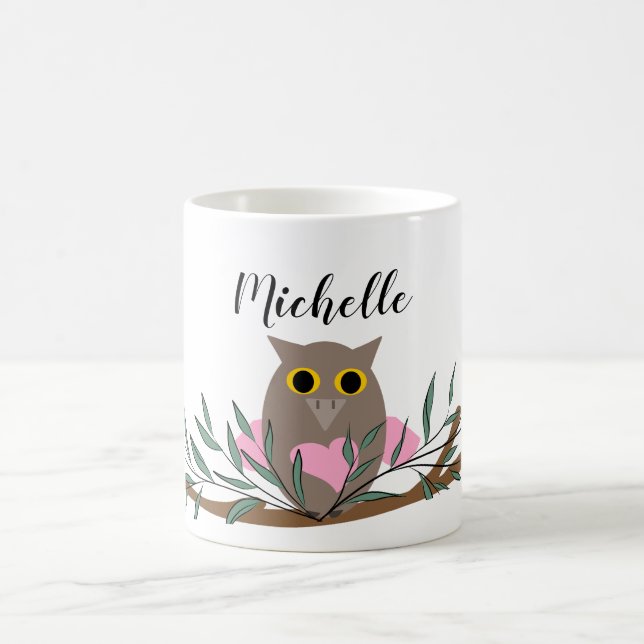 Mug Nom du hibou rose (Centre)