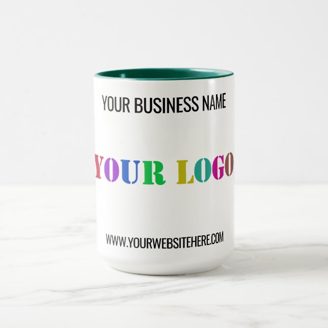 Mug Nom du logo professionnel personnalisé Site Web Mu (Centre)
