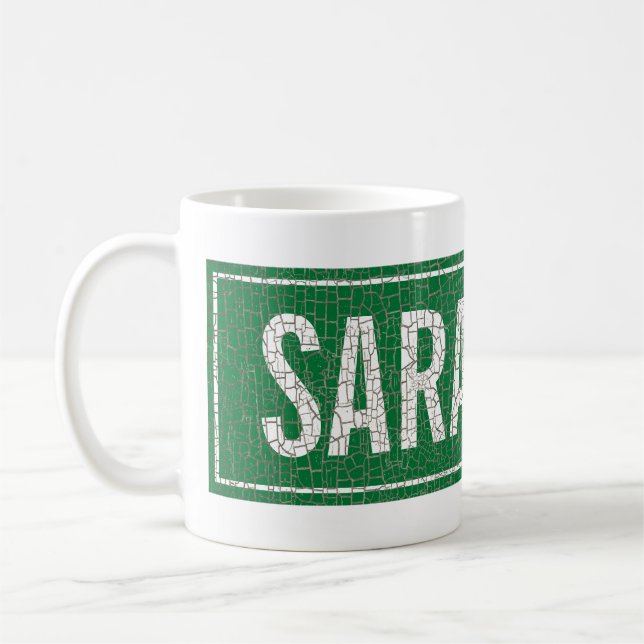 Mug Nom du monogramme de la citation des signes de rue (Gauche)