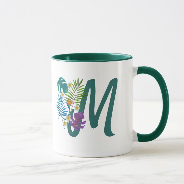 Mug Nom du monogramme du paradis tropical (Droite)