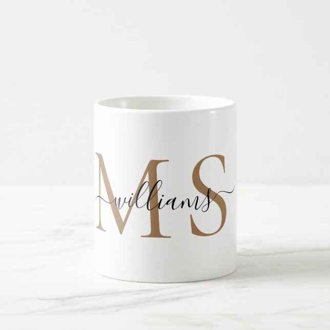 Mug Nom du monogramme noir et or (Centre)