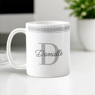 Mug Nom du monogramme Script de méandre grec élégant i