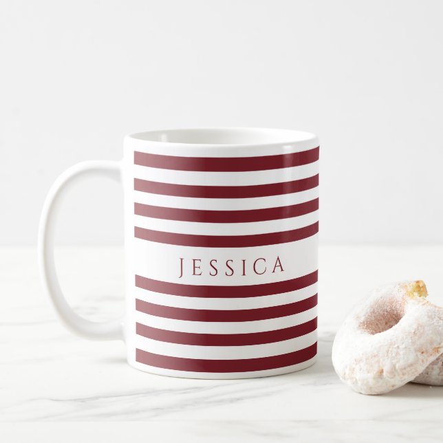 Mug Nom du Motif Winery Red Stripes (Avec donut)