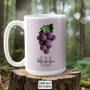 Mug Nom du raisin à crochet minimaliste violet grand-m