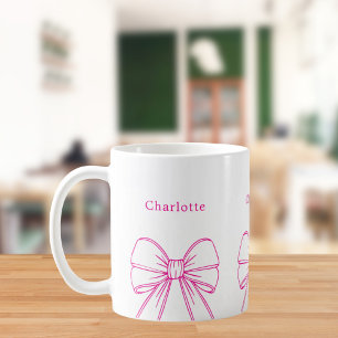 Mug Nom du script arc rose chaud