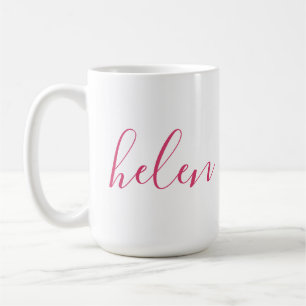 Mug Nom du script Cadeau personnalisé Rose blanc perso