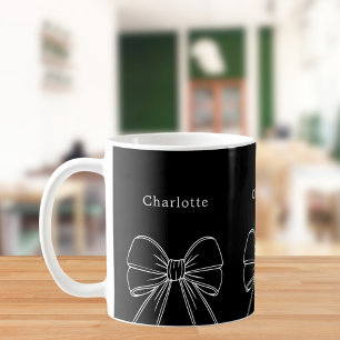 Mug Nom du script d'arc blanc noir
