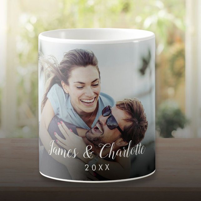 Mug Nom du script de votre photo de couple préférée (Your Favorite Couple Photo Script Name Coffee Mug)