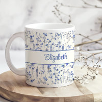 Nom du script Fleur sauvage de couleur bleu marine