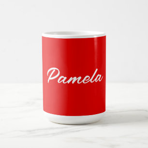 Mug Nom élégant Minimaliste classique rouge chaud