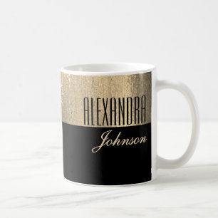 Mug Nom Élégant Or Noir