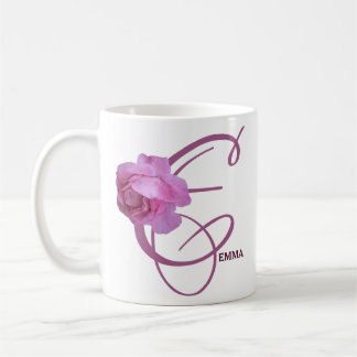 Mug Nom Emma personnalisable joli rose rose floral fun