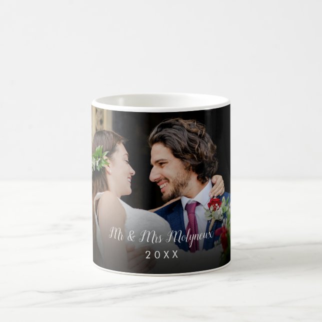 Mug Nom et date de votre photo de mariage préférée (Centre)