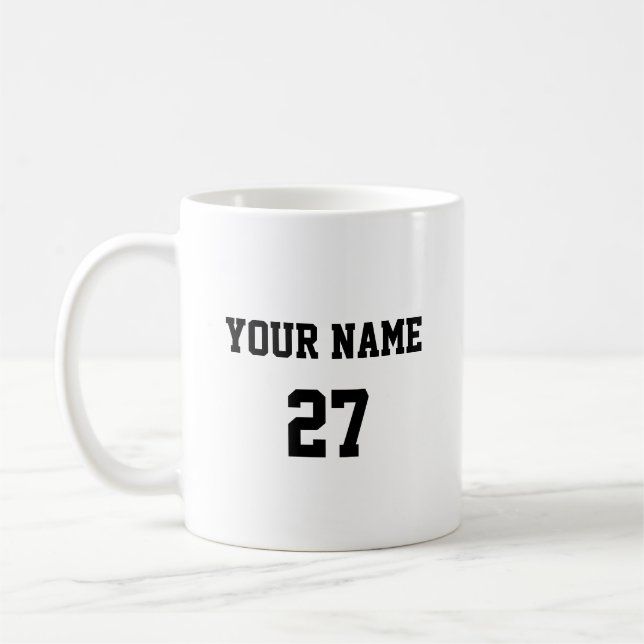 Mug Nom et numéro du sport Personnalisé (Gauche)