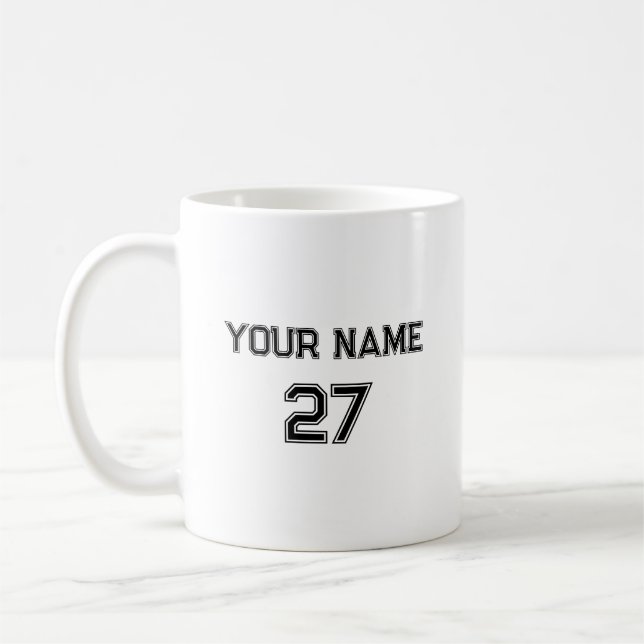 Mug Nom et numéro du sport Personnalisé (Gauche)