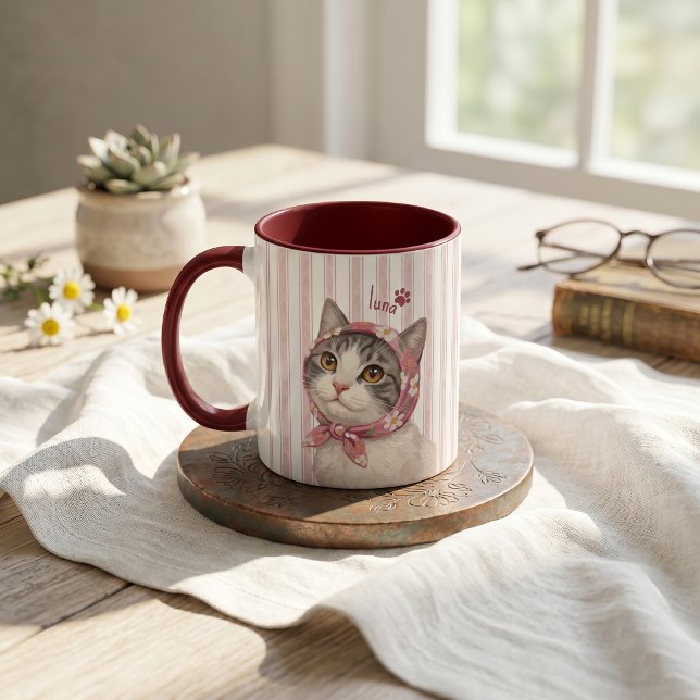 Mug Nom et photo modernes simples de l'animal de compa (Créateur téléchargé)