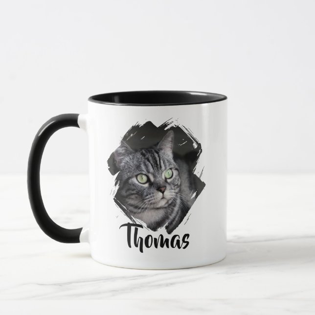 Mug Nom et photo personnalisés d'animal de compagnie m (Gauche)