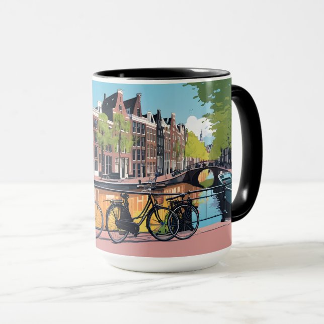 Mug Nom et texte personnalisés Amsterdam (Devant droit)