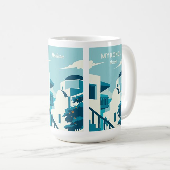Mug Nom et texte personnalisés Grèce (Devant droit)