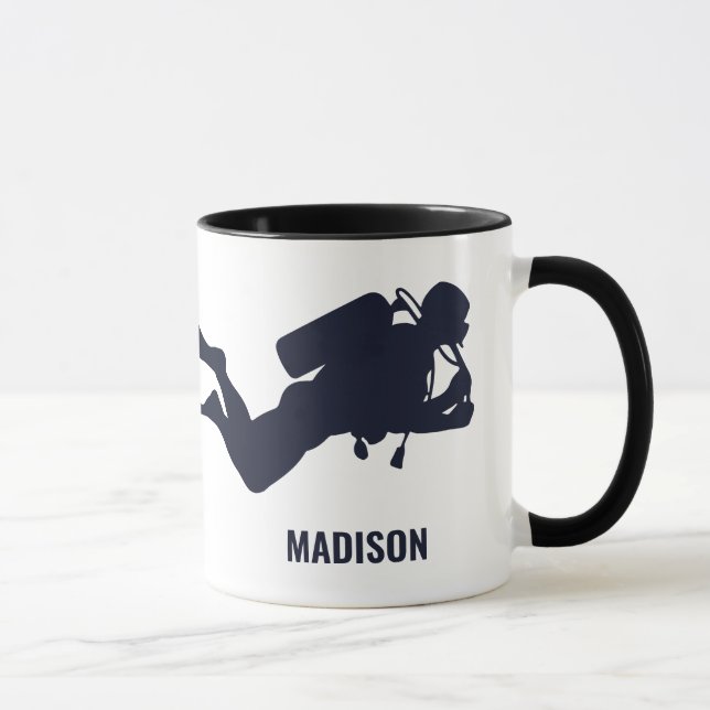 Mug Nom et texte personnalisés Plongée sous-marine (Droite)