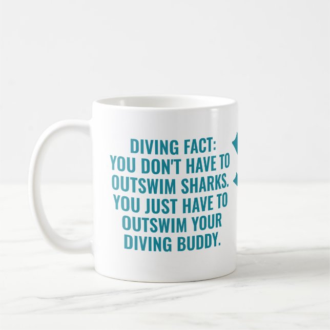 Mug Nom et texte personnalisés Plongée sous-marine (Gauche)