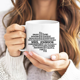 Mug Nom et traits du nuage de mots de l'enseignant