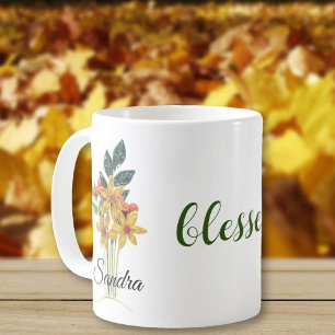 Mug Nom, Fleurs d'automne grillées béni 11oz