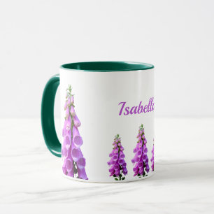 Mug Nom floral fleur sauvage rose violet
