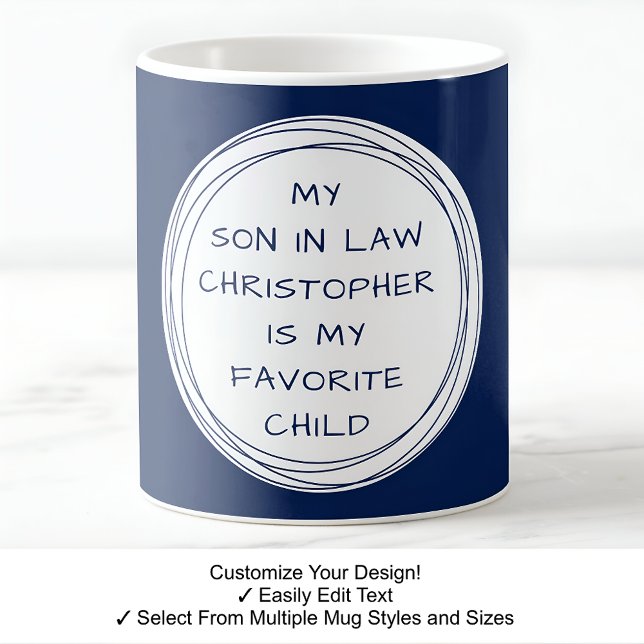 Mug Nom, Gendre, Noël, Anniversaire, Marine C41 (Créateur téléchargé)