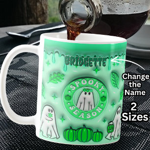 Mug Nom Green 3D, effet Halloween Ghost Saison Éffraya