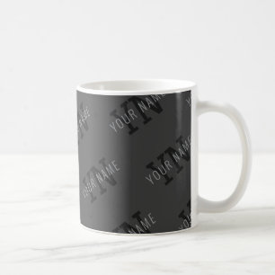 Mug Nom gris et Motif de monogramme