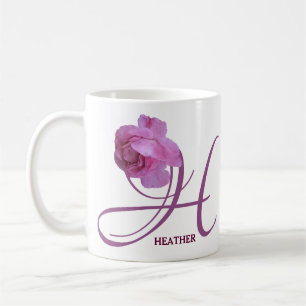 Mug Nom Heather personnalisable joli rose rose rose fl
