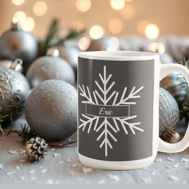 Mug nom hiver flocon de neige simple (Créateur téléchargé)