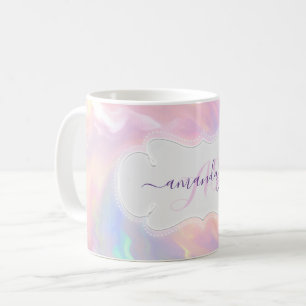Mug Nom holographique Monogram Girly Pink Quinceañera