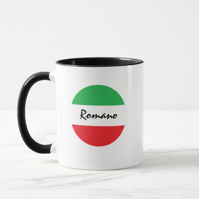 Mug Nom italien avec Tricolore Drapeau de l'Italie Mon (Gauche)