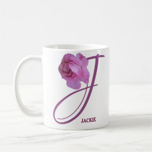 Mug Nom Jackie personnalisable joli rose rose floral