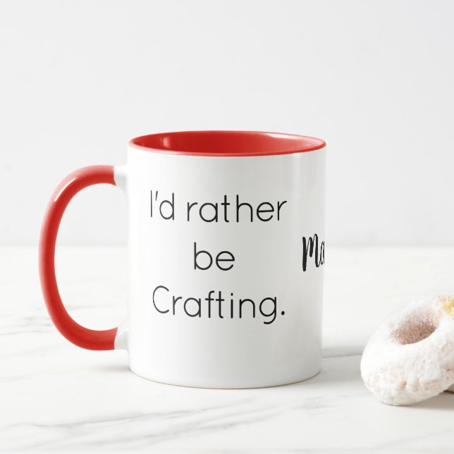 Mug Nom || J'aimerais mieux être Citation Rouge Combo  (Avec donut)