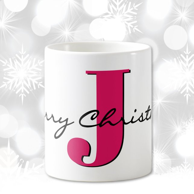 Mug Nom, Juillet Ruby Red Birthstone | Joyeux Noël (Créateur téléchargé)