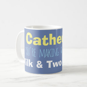 Mug Nom & Lait & Instructions sur un