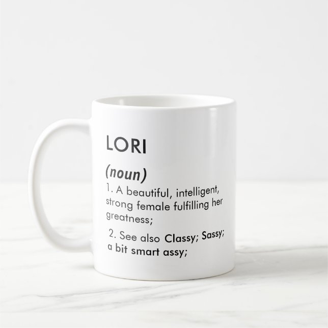 Mug Nom Lori, Nom modifiable, Nom personnalisé (Gauche)