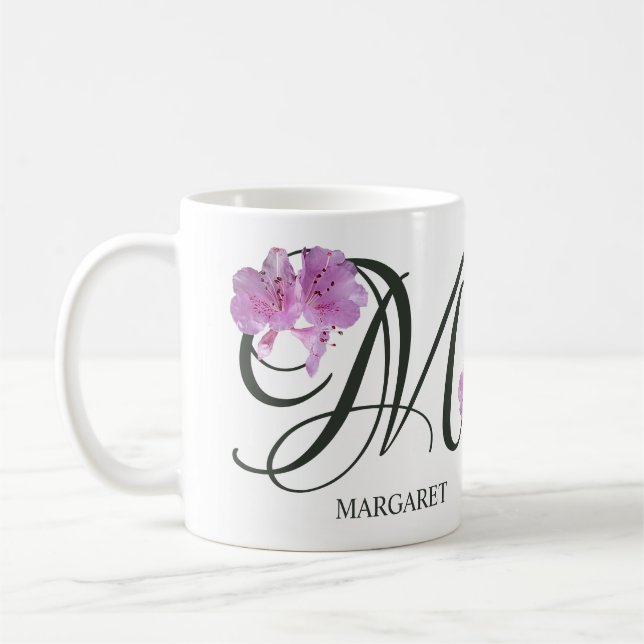 Mug Nom Margaret personnalisable jolie fille florale r (Gauche)