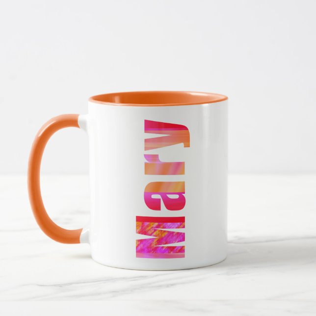 Mug Nom "Mary", Vivid Colorful Pink Orange (Gauche)