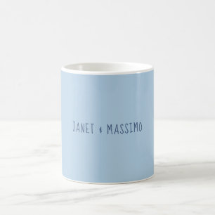 Mug Nom minimaliste personnalisé bleu pastel personnal