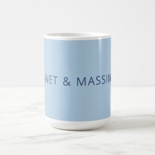 Mug Nom minimaliste personnalisé bleu pastel personnal