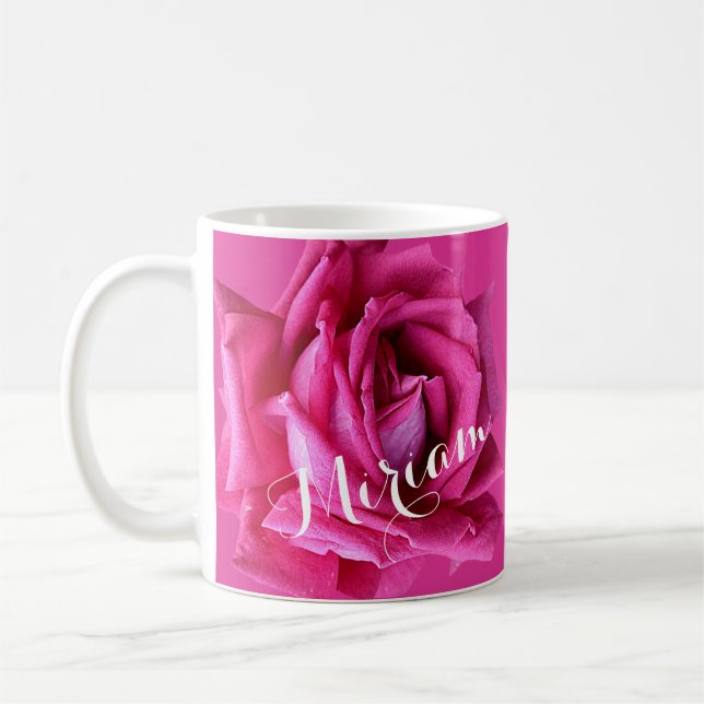 Mug Nom Miriam personnalisable joli rose rose chaud am (Gauche)