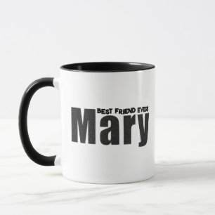 Mug Nom moderne Customisé "Mary" en Noir déchiré