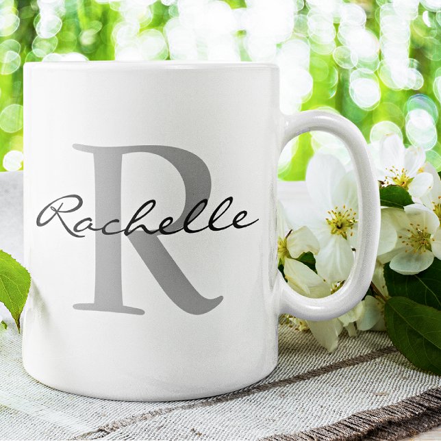Mug Nom moderne & Monogramme Initial Classic (Créateur téléchargé)