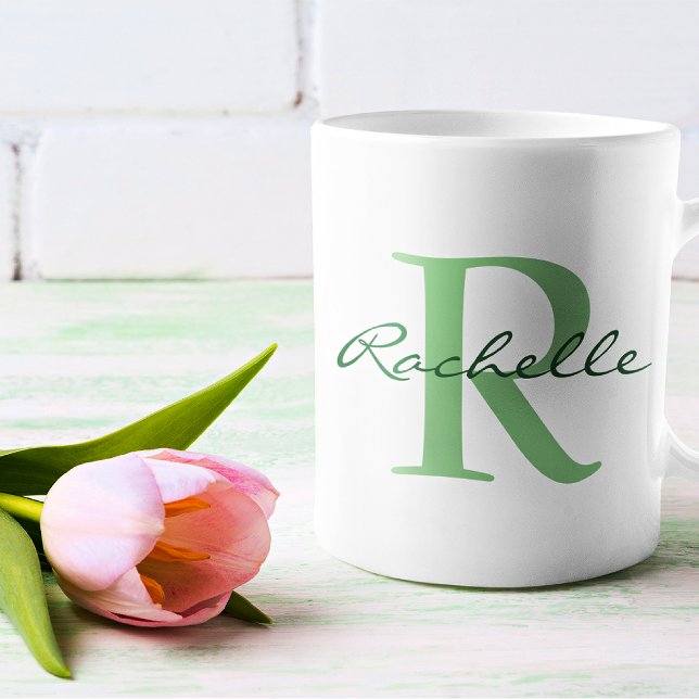 Mug Nom moderne & Monogramme Initial Classic (Créateur téléchargé)