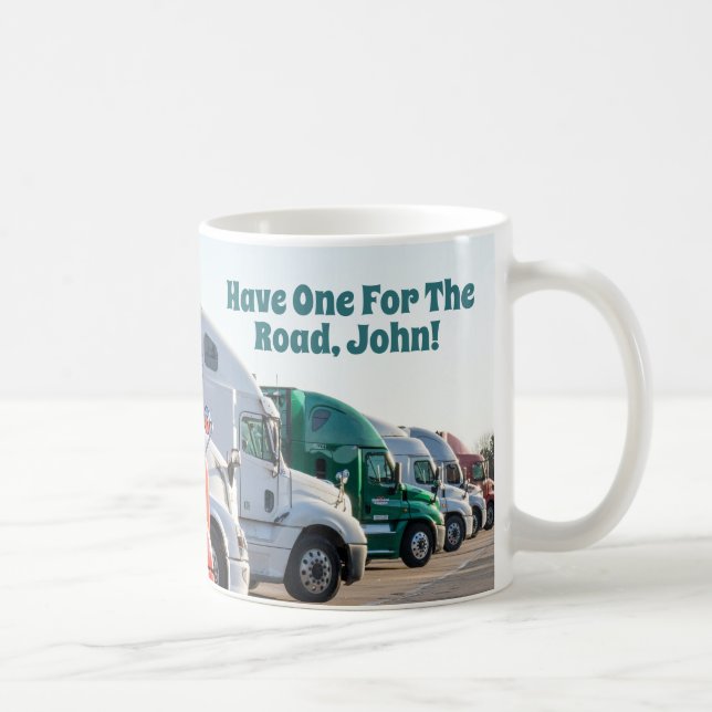 Mug Nom modifiable Big Rig 18 Wheeler Truck Driver (Droite)