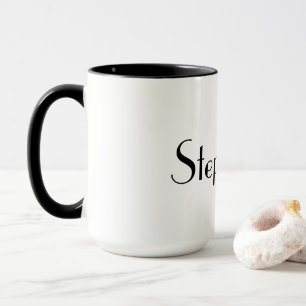 Mug Nom Monogram Modèle noir blanc Cool cadeau